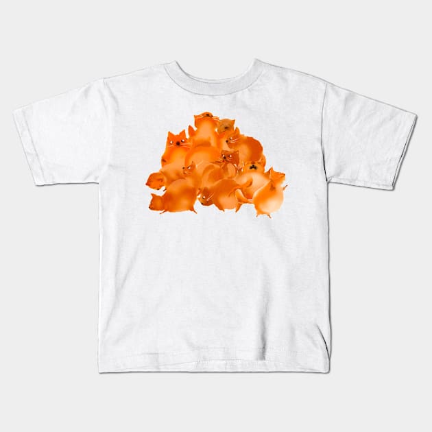 Orange cats Kids T-Shirt by Ljuko